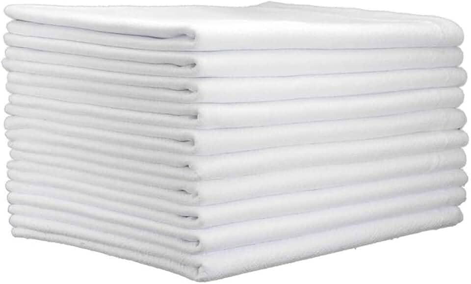 Kit 10 Panos De Prato Branco Liso 100% Algodão Pé De Galinha 44x68cm