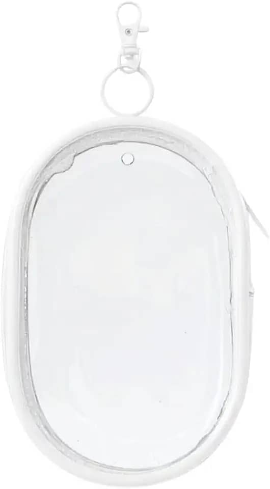 Bolsinha Organizar Cabos Carregadores Fios Fone Com Chaveiro (Branco)