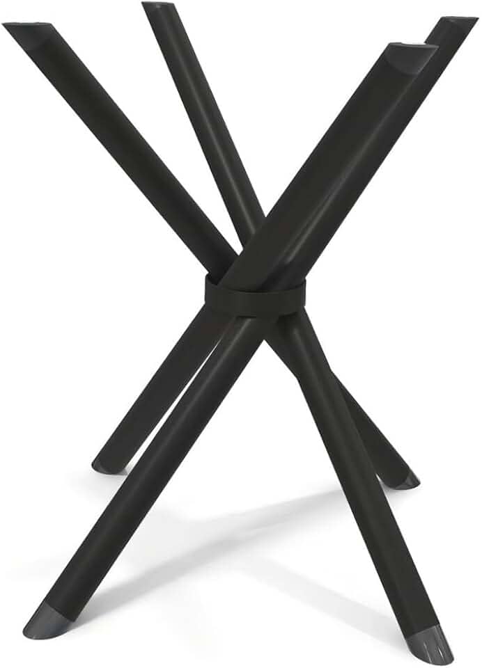 Base de Mesa Pé Aço Preta Reforçada Mesa Redonda ou Quadrada 4 Lugares