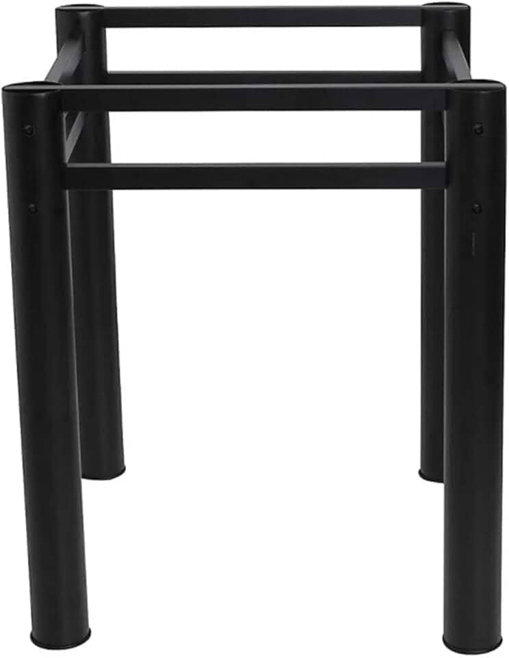Base Quadrada Para Mesa Jantar Vidro Pedra Madeira 75x75cmb4 Cor:Preto