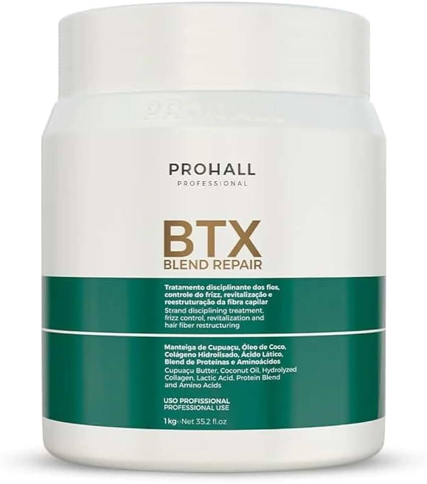 Prohall Btx Capilar Orgânico - Blend Repair Sem Formol 1kg - Alinhamento, Brilho e Redução de Volume - Máscara de Tratamento