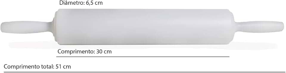 Rolo Para Massa Profissional Alto Padrão 6,5X 30 cm