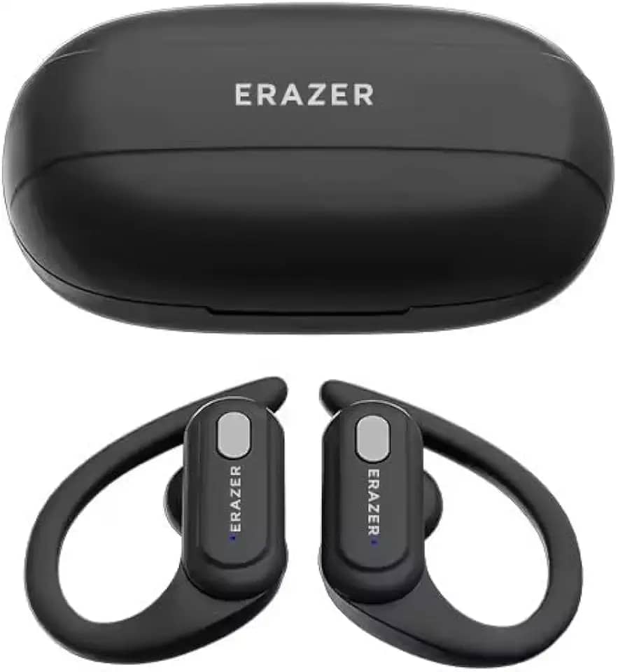 LEN0V0 ERAZER XT60 Fone de Ouvido Sem Fio, Bluetooth 5.3 TWS, Esportivo, Redução de Ruído, À Prova D'Água, Headset com Microfone, Som HiFi, LED Display (Preto)
