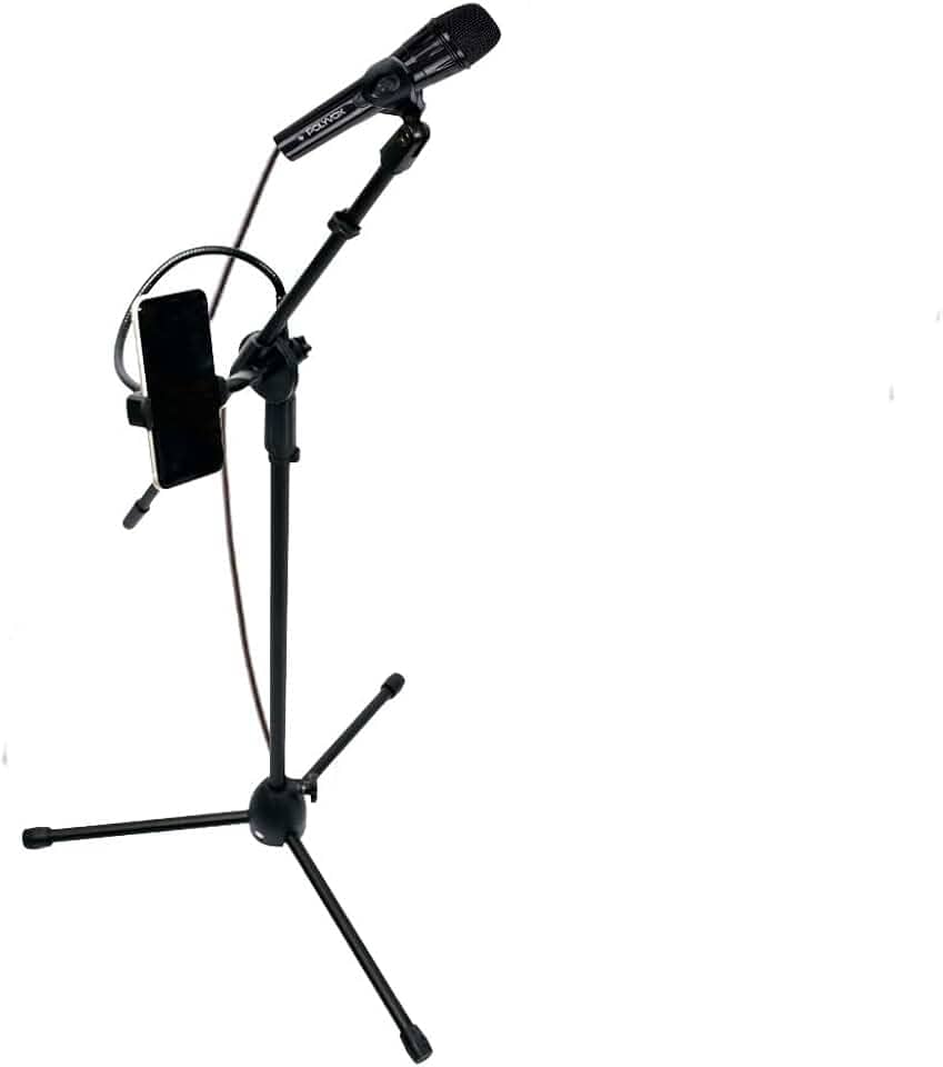 Pedestal/suporte/Tripé Universal para Microfone com Suporte para Celular