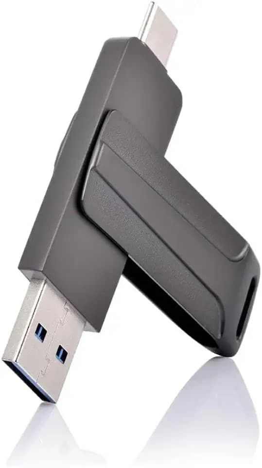 Pen Drive 2 em 1 Dual Drive Usb-a e Usb-c para telefones Android/Tablets/Mac, Compacto Portátil Armazenamento Seguro(32GB)