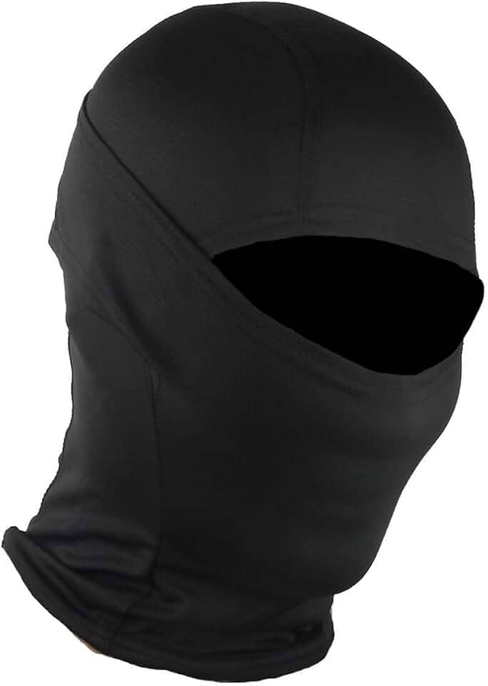Touca Ninja Balaclava Articulada Profissional Resistente Frio Proteção Uv50 Multifuncional Respirável (BR, Alfa, Único, P, Preto)
