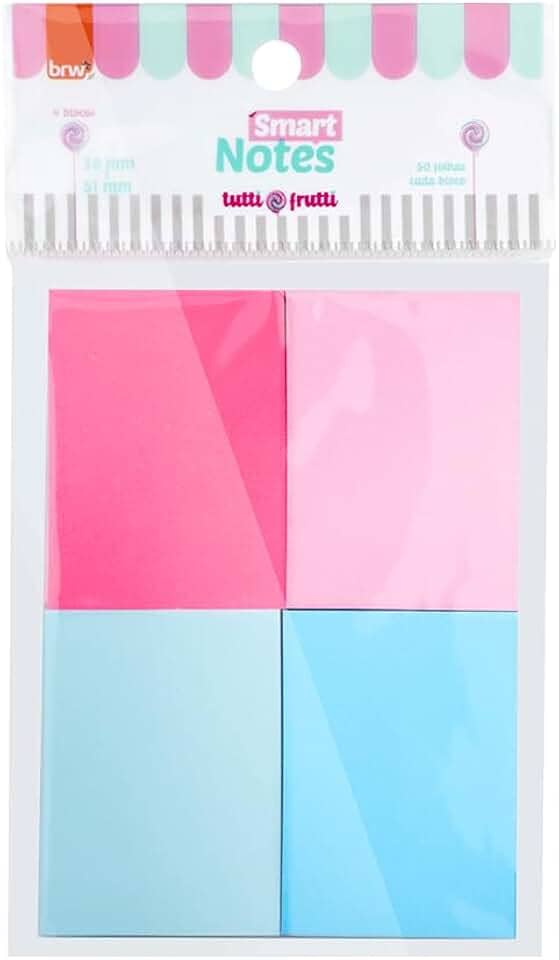 BRW Bloco Adesivo Smart Notes 38x51mm Tutti-Frutti 50 Folhas