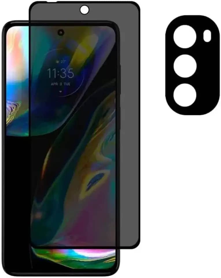 Película Premium Privacidade Anti Espionagem + Película de Proteção da Lente da Câmera Compatível Com Motorola Moto G52 - (Hard Glass Store)