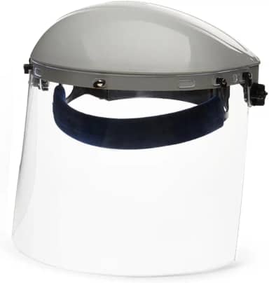 Sellstrom Advantage Face Shield - Máscara Leve Com Coroa E Arnês De Cabeça Com Catraca, Para Trabalho, Retificação, Corte - Ansi Z87.1 - Janela De Policarbonato Transparente Sem Revestimento