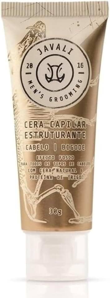 Finalizador Capilar Estruturante Cera Para Cabelo e Bigode Masculina Forte Fixação (30g)