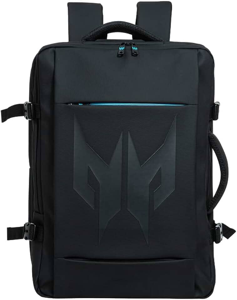 Mochila Acer Predator Robust PBG470 Preta com detalhes azuis 30 litros com 6 compartimentos internos