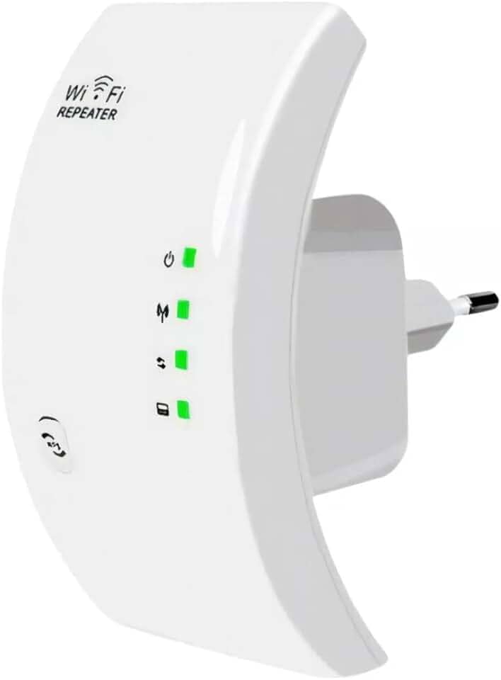 Repetidor De Sinal Wi-Fi, Amplificador Potente Sem Fio Turbo, 300Mbps, Single-Band, Longo Alcance, Extensor de Alcance, 2.4GHz, Porta Ethernet, Conexão Estável, Compacto, Plug & Play.