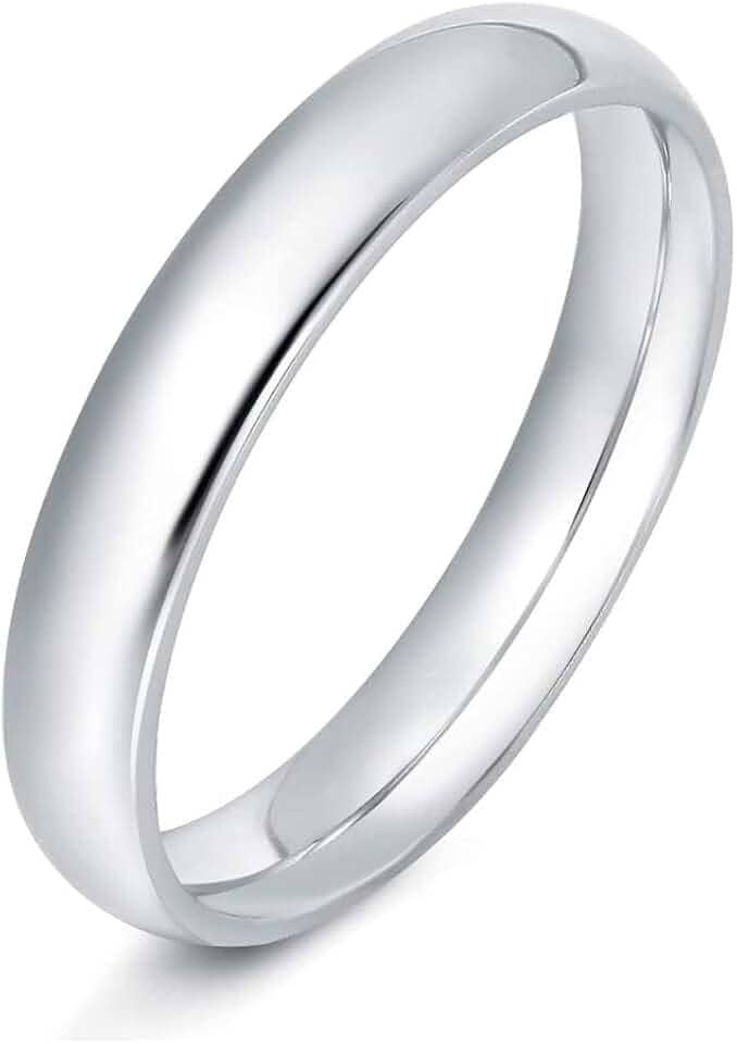 Aliança de Namoro 4mm, Compromisso, Casal, Anel em Aço Inox 316l, Prateada, Ergonômica, Resistente ao Desgaste, Reforçado, não Enferruja e não Escurece.
