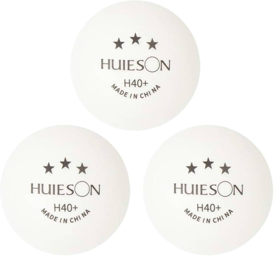 10 Bolas Tênis de Mesa Ping Pong Huieson 3 Estrelas H40+ Plástico ABS Profissional
