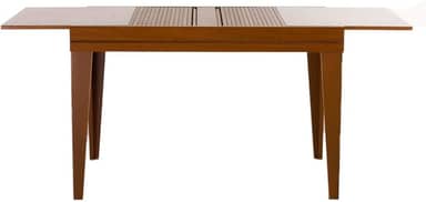 Mesa de Jantar Retangular Extensível com Tampo de Vidro Genova Off White e Mel