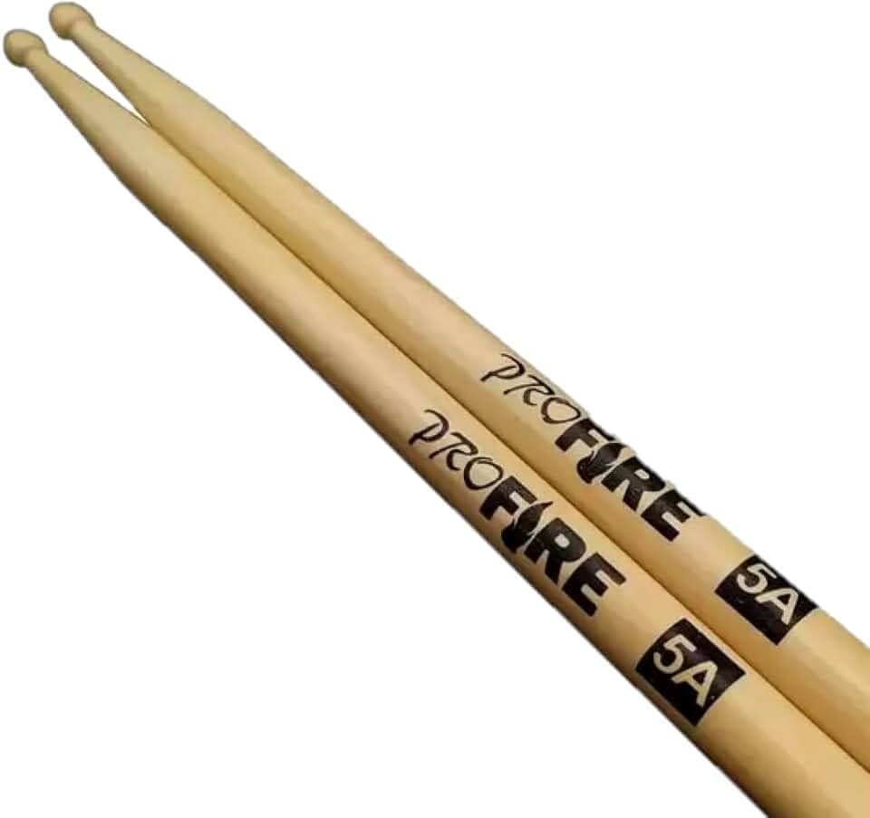 Par de Baquetas 5A Pro Fire Ponta de Madeira para Bateria/Spanking