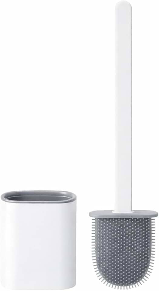 Escova Sanitária com Suporte de Parede – Silicone Flexível Design Moderno Premium - enviado de forma aleatória