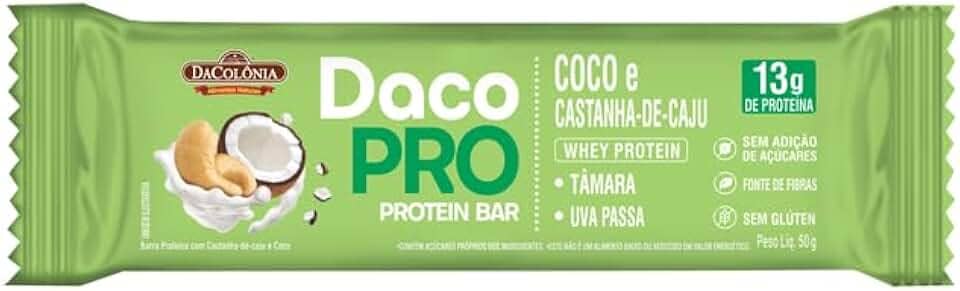 BARRA DACOPRO PROTEIN COCO E CASTANHA DISPLAY 12x50G