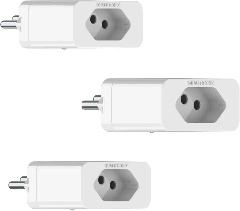 KIT 3 Protetor de Rede Plug Protetor Qualitronix 20A Bivolt – DPS Classe III, Proteção Contra Raios e Surtos Elétricos, Ideal para TV, Notebook, Geladeira, Ar-Condicionado e Eletrônicos