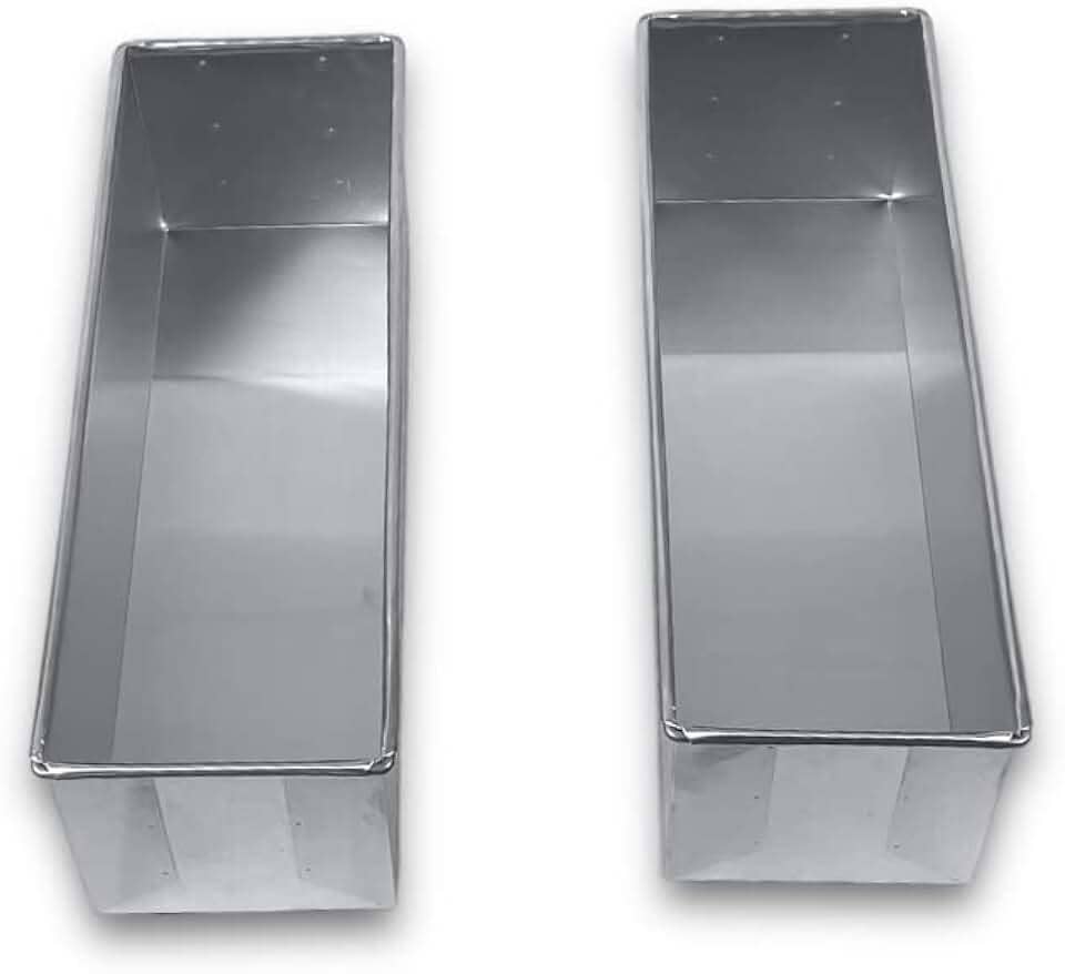 KIT 2 FORMAS RETANGULARES PARA PÃO BOLO 30X10X10 ALUMÍNIO