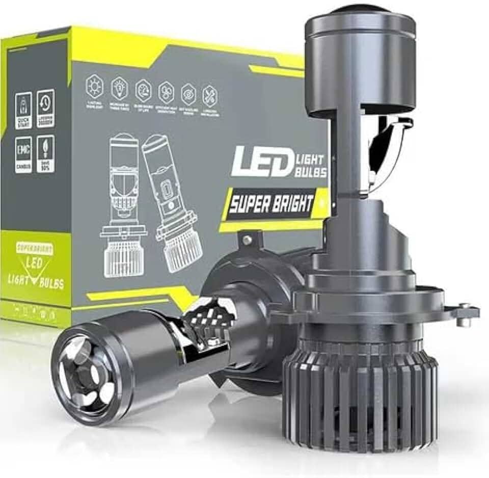 Par Lâmpada H4 LED Projetor 130W 15000LM 6000K 12V - Iluminação de Alta Performance, Farol com Dissipador de Calor, IP67, Alta Eficiência para Carros e Caminhonetes