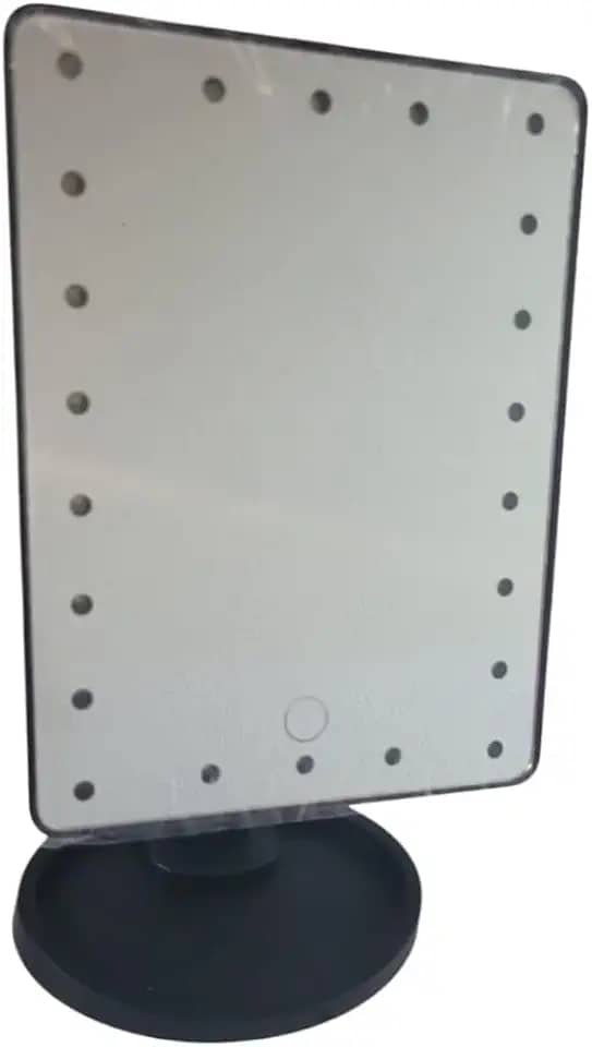 Espelho Led De Mesa Em Touch 22 Luzes Para Make E Skincare (Preto)