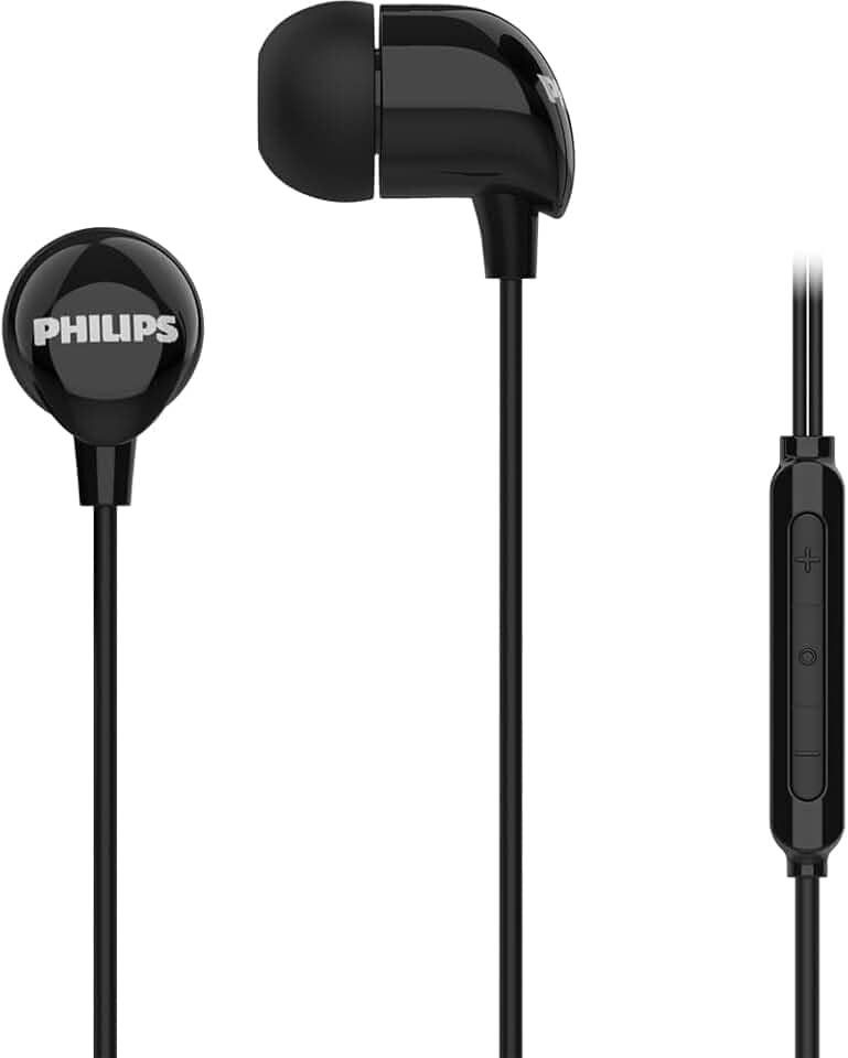 PHILIPS, Fone de Ouvido com Microfone, TAE2146BK/00, Com fio USB-C de 1,2 metros, Intra-auricular, Preto