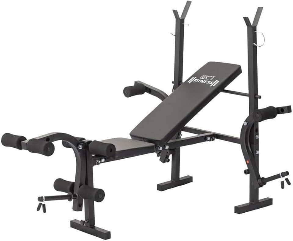Banco Supino Crucifixo WCT Fitness Regulável 5 Posições Cadeira Extensora Mesa Flexora Treino Superiores Inferiores Aparelho Ginástica Residencial Completo 1,60x1,20x1,45cm Academia Residencial
