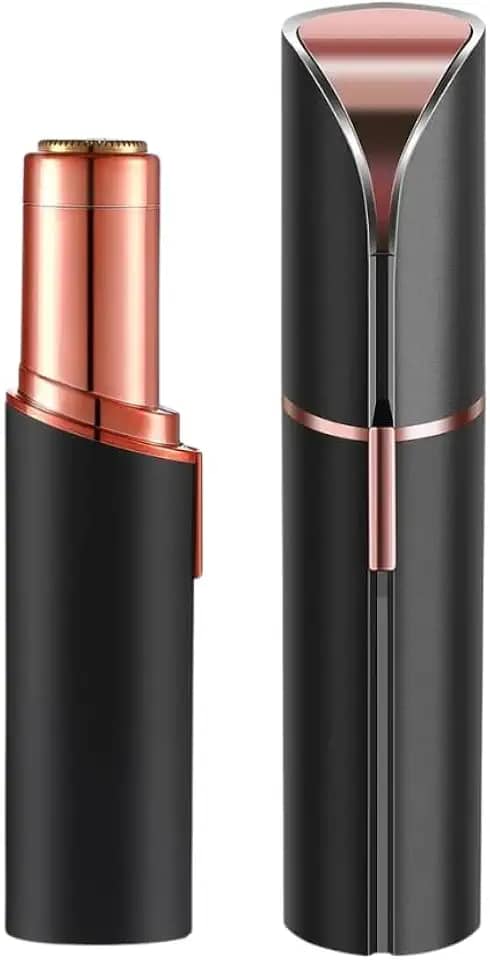 Batom Depilador Elétrico Recarregável Facial USB – Removedor De Pelos Portátil Para Rosto Buço E Sobrancelhas (Preto)