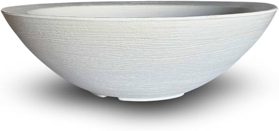 Vaso Bacia Grande Polieitleno Decorativo Planta Rosa do Deserto Cactos Suculentas N4 (Branco)