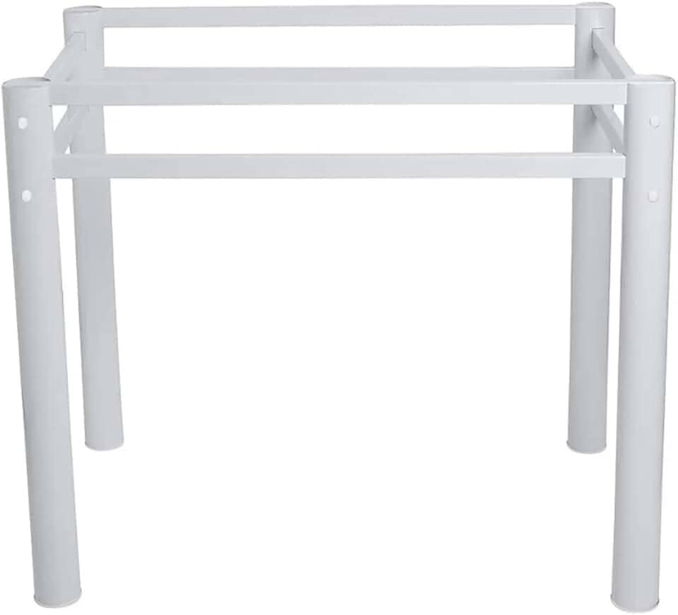 Base Quadrada Para Mesa Jantar Vidro Pedra Madeira 75x75cmb4 Cor:Branco
