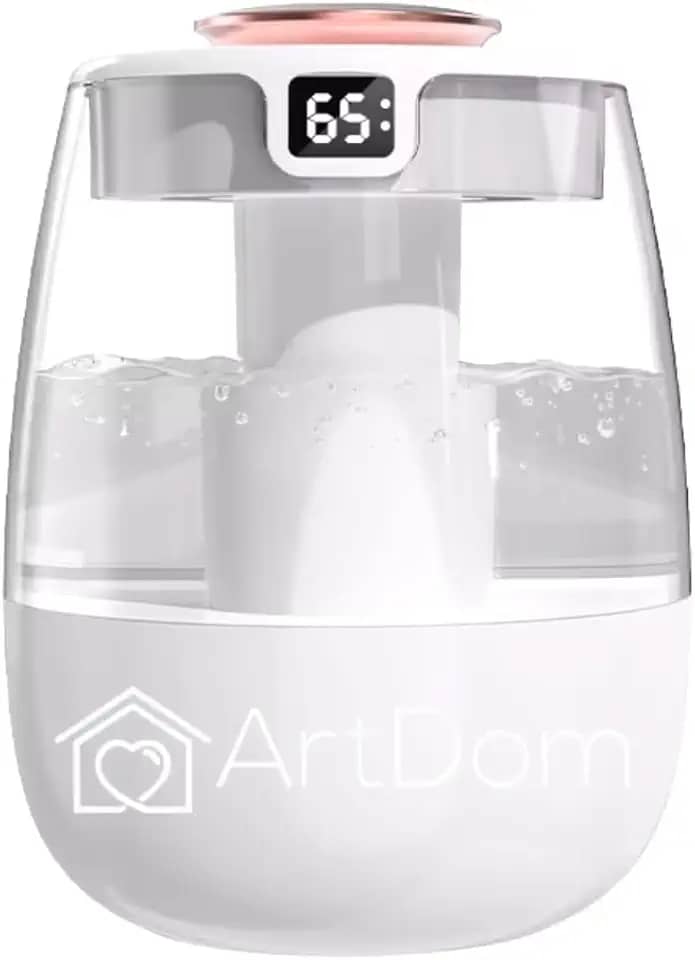 Umidificador de Ar - Umidificador de Ambiente com Display Digital, Reservatório de 1.3 Litros, Silencioso, Saída Dupla de Vapor, Alimentação USB, Ideal para Casa e Escritório