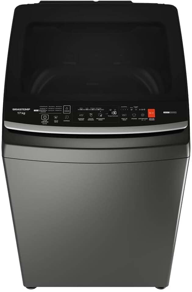 Máquina de Lavar Brastemp 17Kg Cinza Platinum com Design Infinity e Soft Close - BW17LTA 110v