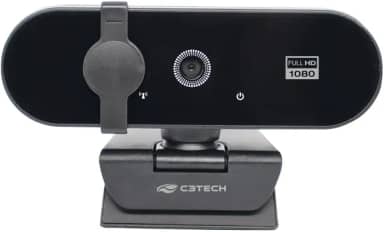 C3Tech WebCam WB-150BK Preto Full HD 1080PIxels, microfone embutido, Sensor CMOS, Tampa de privacidade, captura de video em HD 1920X1080