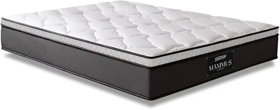 Colchão Casal Molas Ensacadas Pillow Top Maximus 138x188x24cm Cinza/Branco Gazin - Suporta até 120Kg por Pessoa