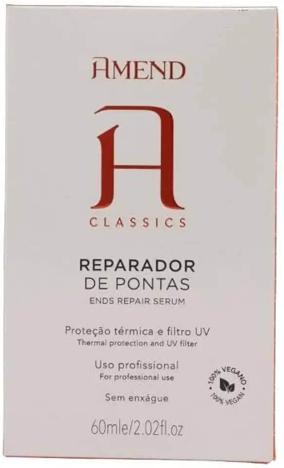 Reparador De Pontas Amend Classics, 60ml, Ação Disciplinante, Controla A Umidade E Reduz O Frizz, Realça O Brilho E Protege Contra Agressões Externas
