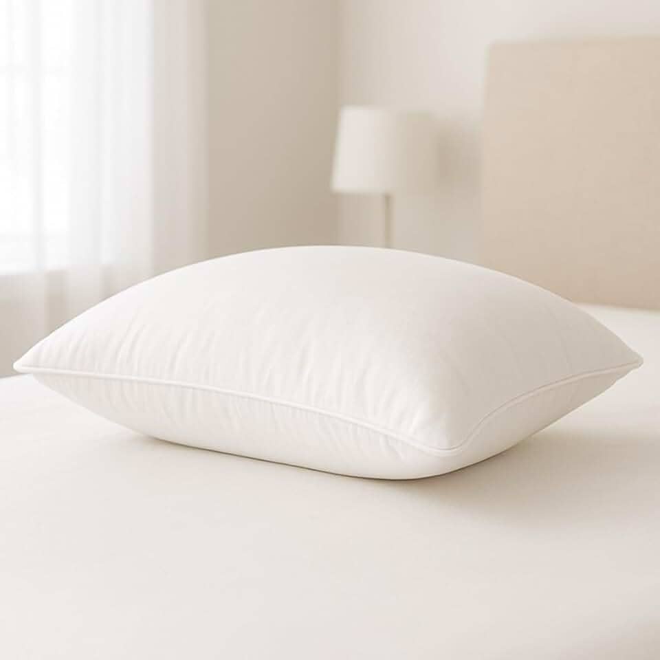 Travesseiro Pena de Ganso Fibras Importada Branco Macio Confortavel Antialergico Pluma De Ganso