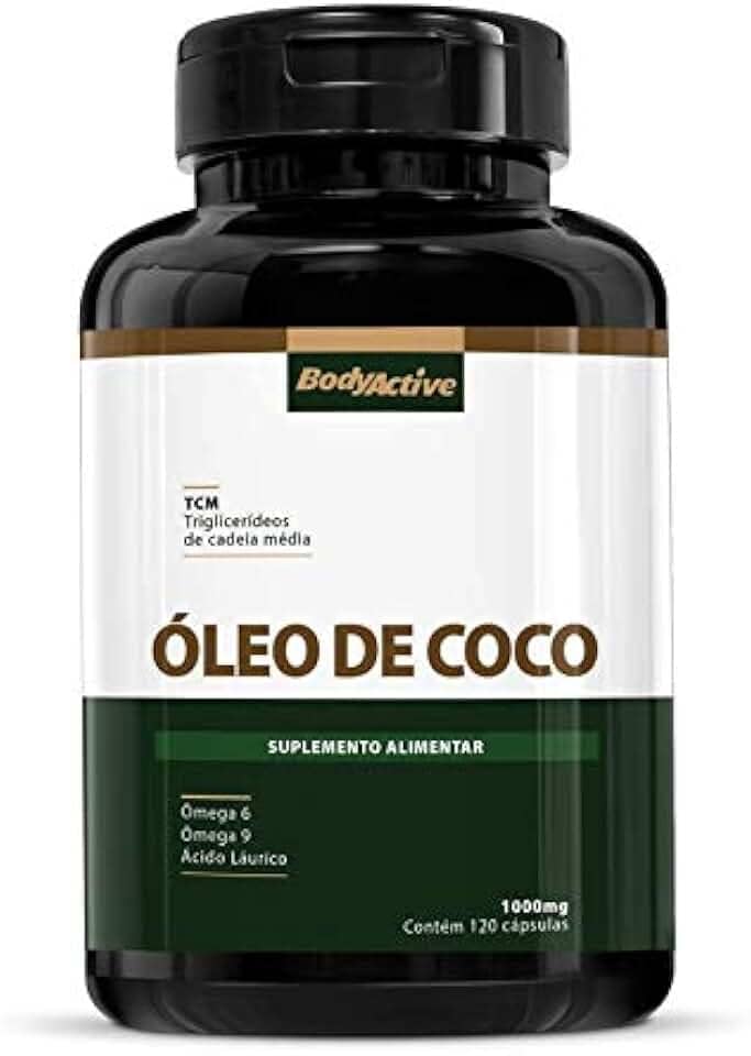 Óleo de Coco Extra Virgem 1000 MG 120 Cápsulas Bodyactive