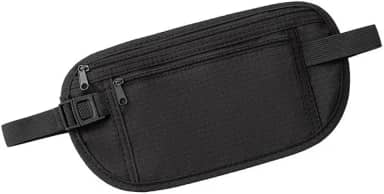 Cinto de dinheiro para viagem, carteira antiroubo, porta-passaporte RFID para viagens, homens e mulheres, bolsa de dinheiro, proteger dinheiro, documentos, cartão de crédito, preto