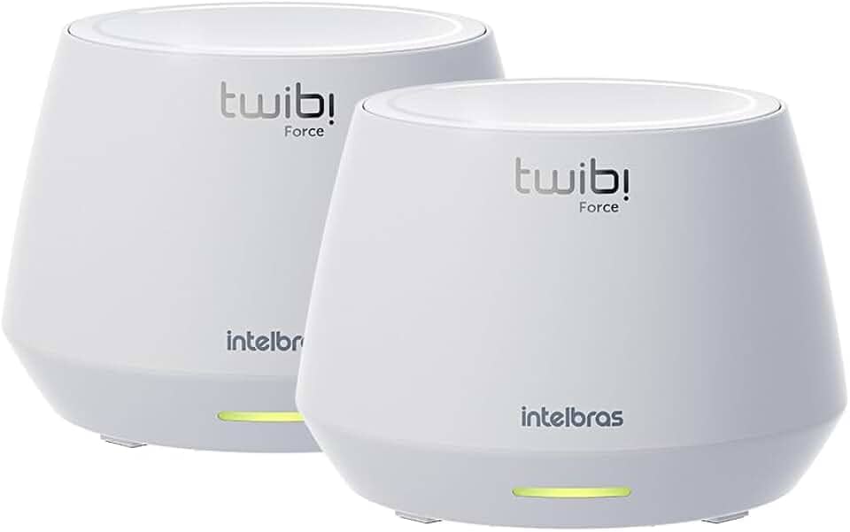 Conjunto de Roteador Sem Fio WI-FI 6 Twibi Force AX Branco Intelbras