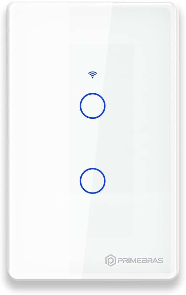 Interruptor Smart Wifi Inteligente Touch Primebras 2 Botões Branco