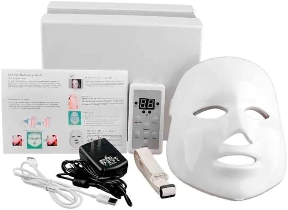 Mascara Led Tratamento Facial Fototerapia 7 Cores