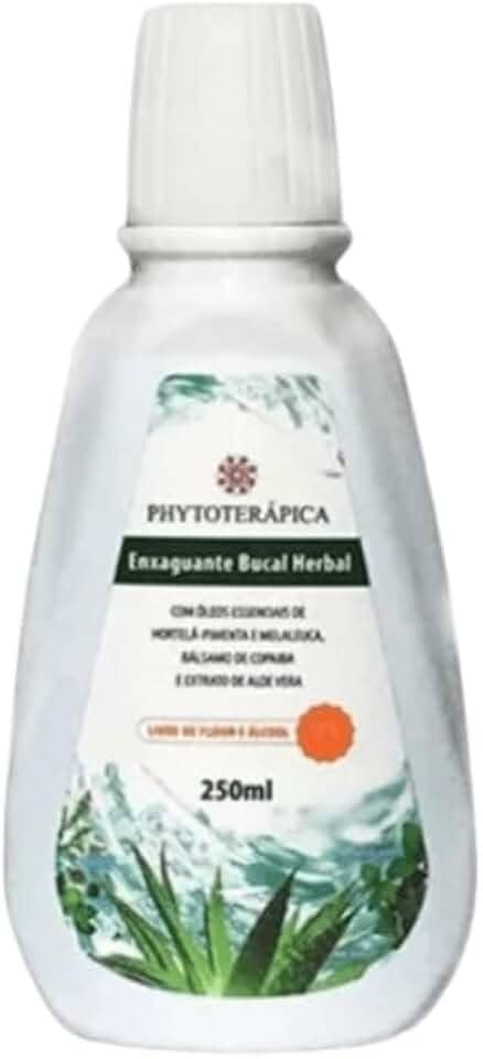 PHYTOTERAPICA - Enxaguante Bucal Herbal - Com óleos essenciais de Menta, Melaleuca, bálsamo de Copaíba e extrato de Aloe Vera - Faz assepsia, auxilia com aftas e inibe o aparecimento de cáries - 250g