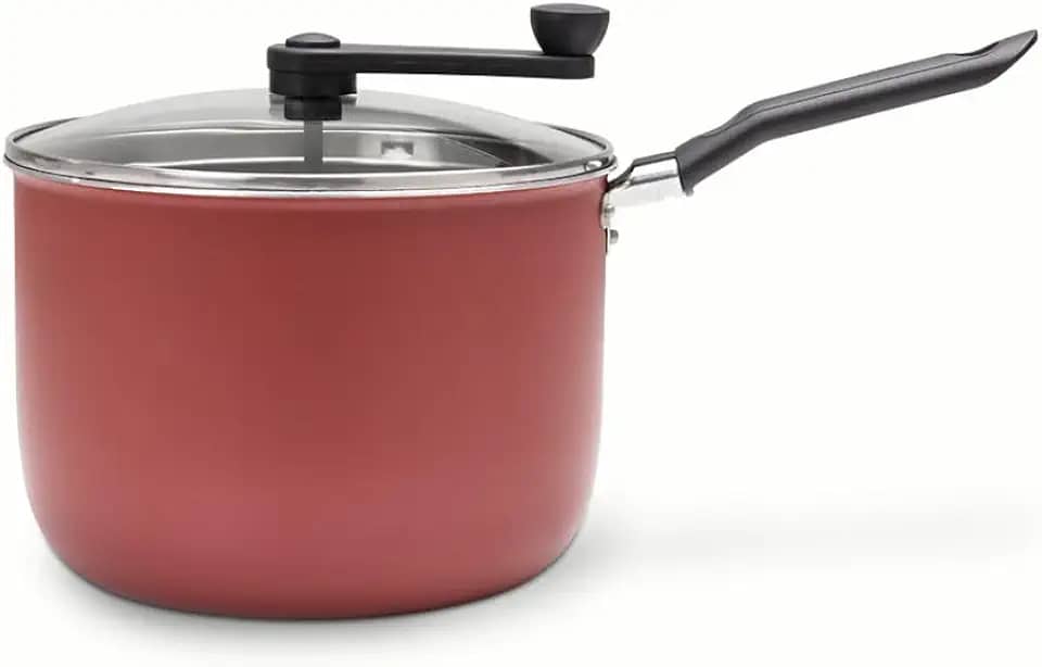 Brinox - Pipoqueira Antiaderente com Tampa de Vidro 4,2L - Cereja