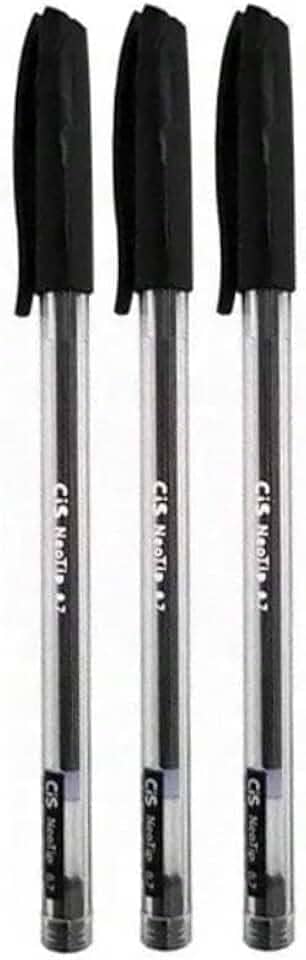 Kit com 3 de Canetas Esferográfica Scrit Ponta Agulha 0.7mm Cis (Preto)