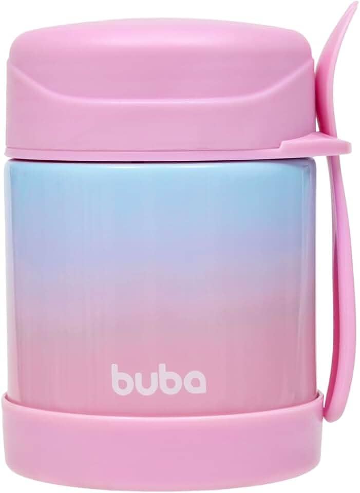 Buba Pote Termico C/Colher Degrade Rosa