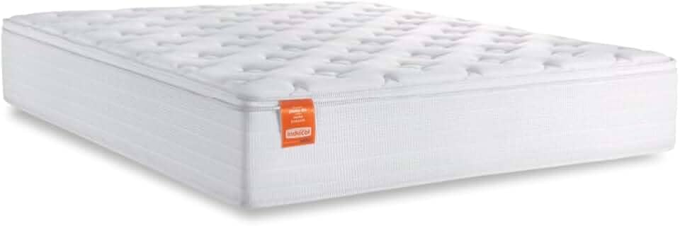 Colchão Casal Queen Molas Ensacadas Real Pillow Top 158x198x27cm Branco Inducol - Suporta até 130kg por Pessoa