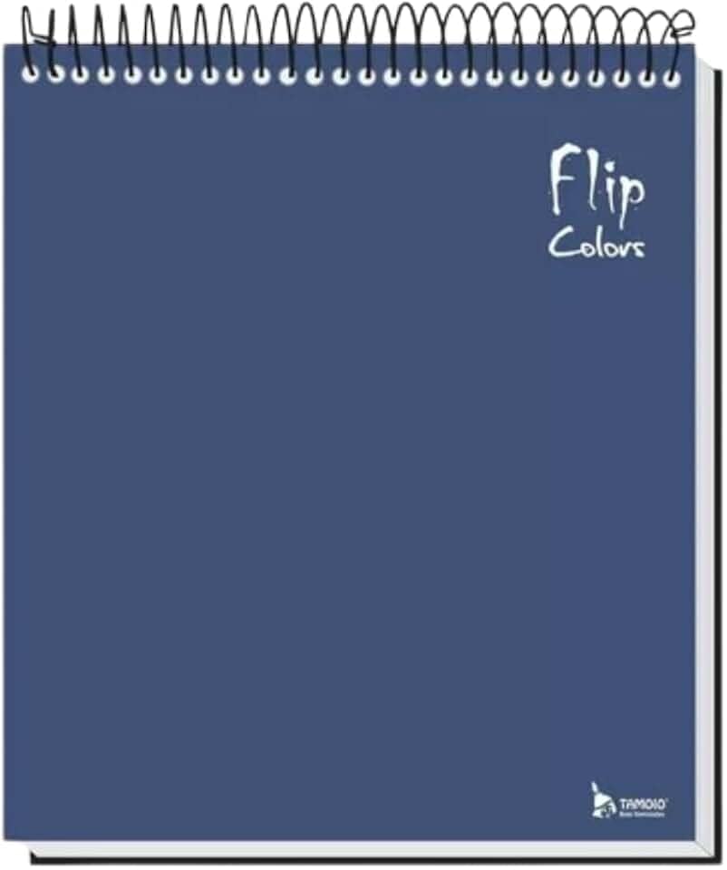 Caderno Flip Azul Marinho Capa Dura 10 matéria 160 Folhas
