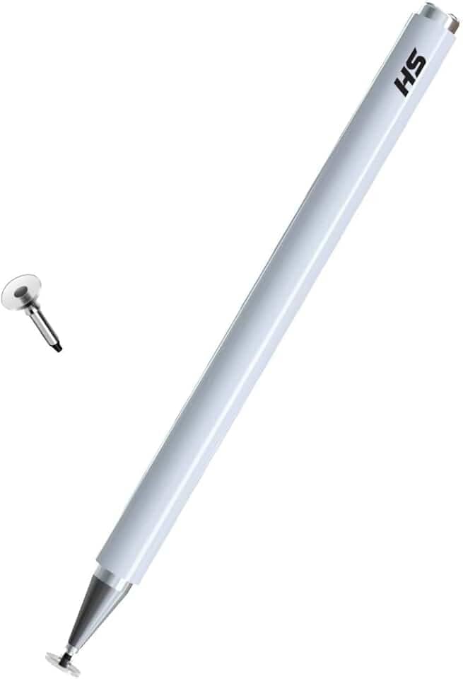 Caneta stylus capacitiva para telas touch (tablets, smartphones e notebooks) compatível com Apple, Samsung, Xiaomi, Motorola, etc (Branco)