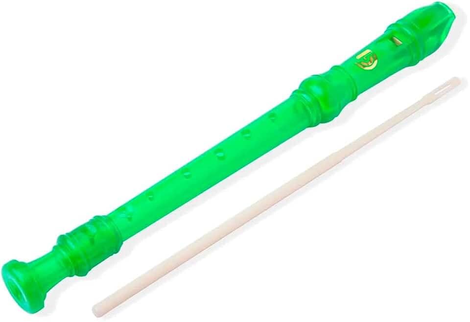 Flauta Doce Germânica Dolphin 7653 Soprano Dó Verde Transparente